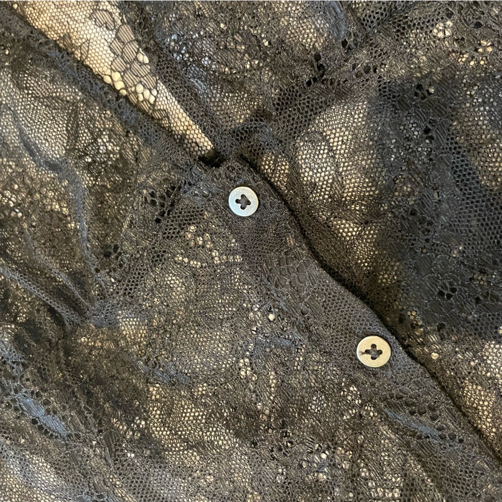Urban Outfitters Connie Sheer Lace Dress with silver metal buttons - Picture 6 of 8